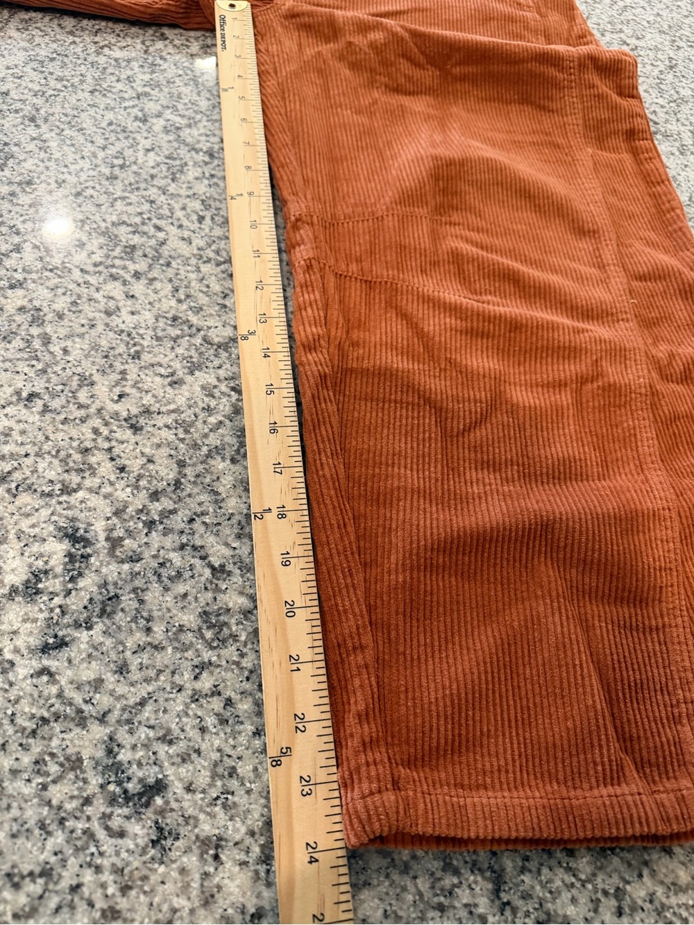 So Me Barrel Pants Size Large Rust Corduroy Cropped Belt Loops Side Pockets New - Picture 13 of 13